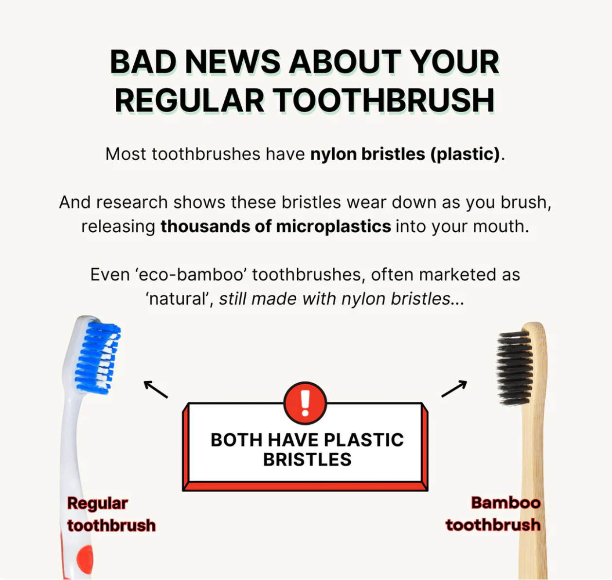 TOXIN DODGER Boar or Horse Bristle Toothbrush (4 Pack)